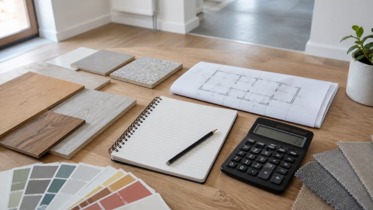 Checklist de devis rénovation avec plans, échantillons et lots d’appartement
