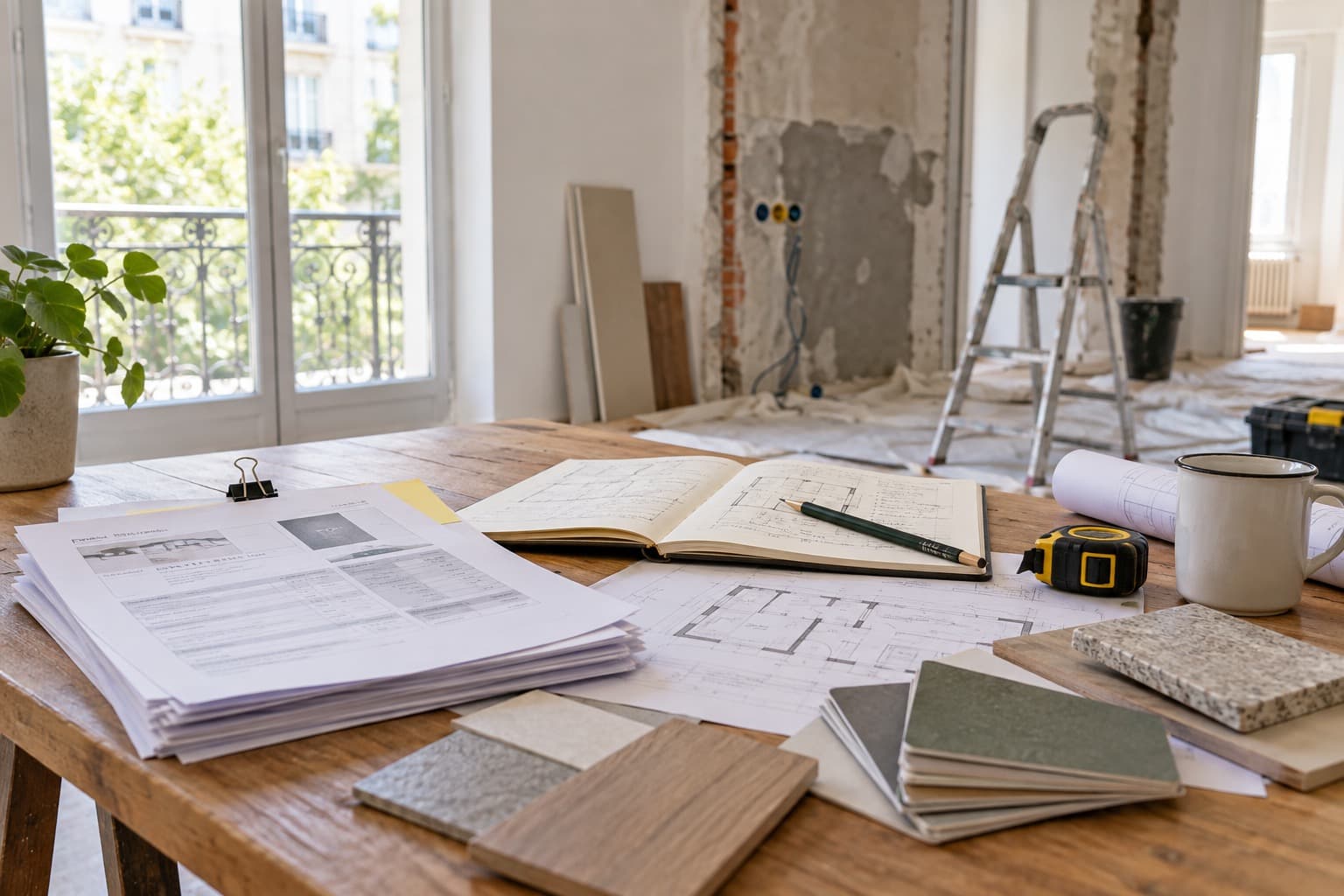 Devis et carnet de suivi réunis pour préparer la visite de fin de travaux
