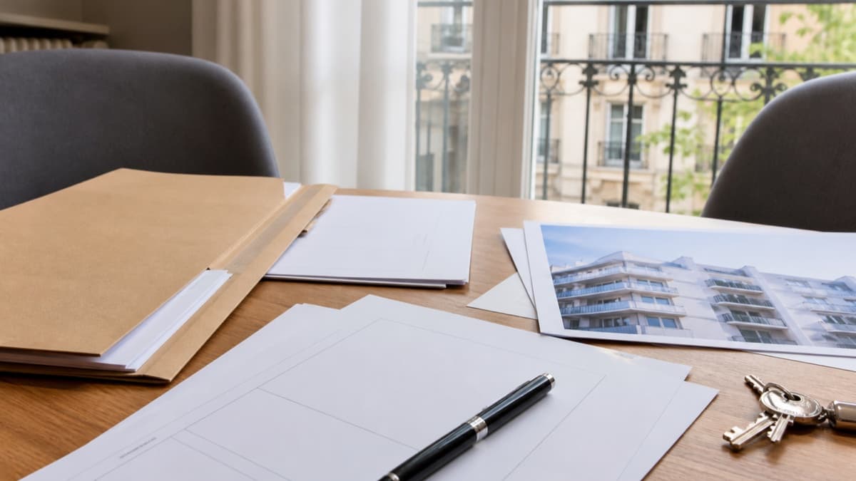 Dossier d’autorisation de travaux en copropriété posé sur une table